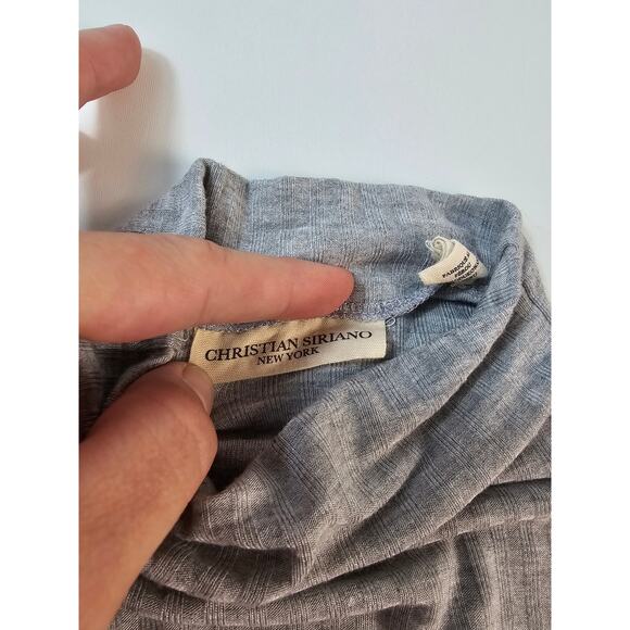 Christian Siriano Ribbed Knit Mock Neck Long Sleeve Top, Women's S SOFT peru ^ - Picture 5 of 8